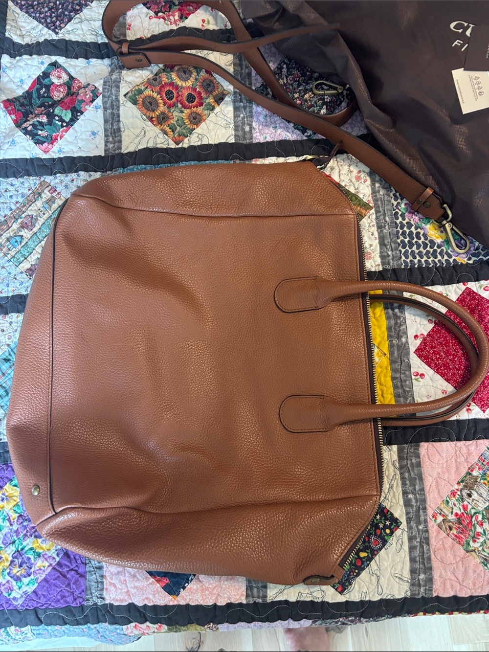 CUOIERIA FIORENTINA Leather Tote in caramel leather - Picture 8 of 14